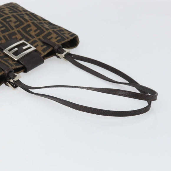 FENDI Zucca Canvas Tote Bag Black Brown Auth 171785V
