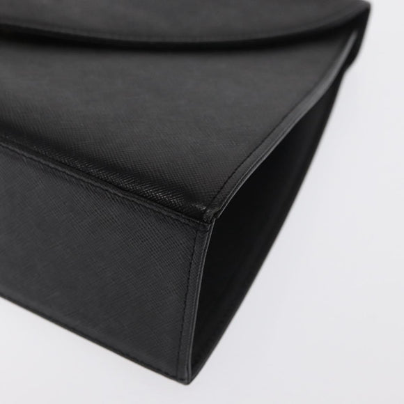 SAINT LAURENT Hand Bag Leather Black Gold Auth 171793V