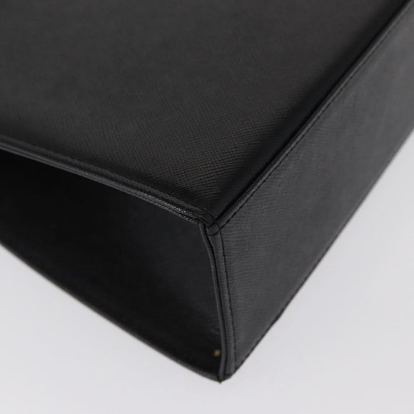 SAINT LAURENT Hand Bag Leather Black Gold Auth 171793V