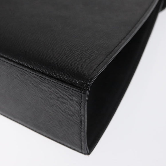 SAINT LAURENT Hand Bag Leather Black Gold Auth 171793V