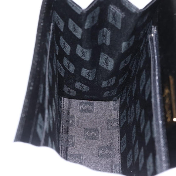 SAINT LAURENT Hand Bag Leather Black Gold Auth 171793V