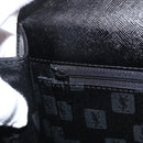 SAINT LAURENT Hand Bag Leather Black Gold Auth 171793V-20