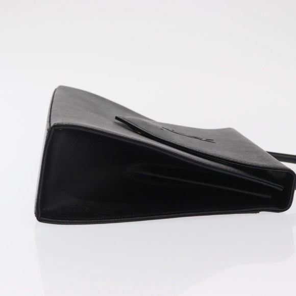 SAINT LAURENT Hand Bag Leather Black Gold Auth 171793V