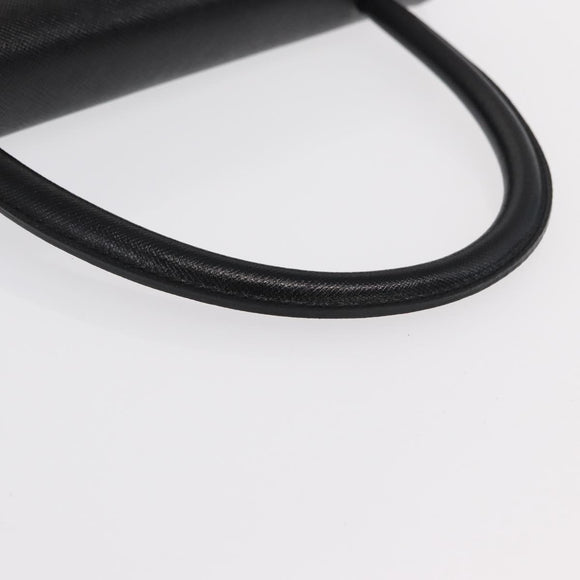 SAINT LAURENT Hand Bag Leather Black Gold Auth 171793V