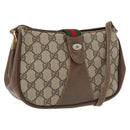 GUCCI GG Supreme Web Sherry Line Bag PVC Beige Gold 72 02 024 Auth 171796-1