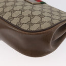 GUCCI GG Supreme Web Sherry Line Bag PVC Beige Gold 72 02 024 Auth 171796-13