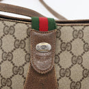 GUCCI GG Supreme Web Sherry Line Bag PVC Beige Gold 72 02 024 Auth 171796-14