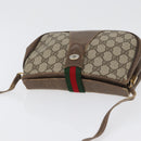 GUCCI GG Supreme Web Sherry Line Bag PVC Beige Gold 72 02 024 Auth 171796-6