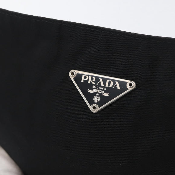 PRADA Body Bag Nylon Black Silver Auth 171799