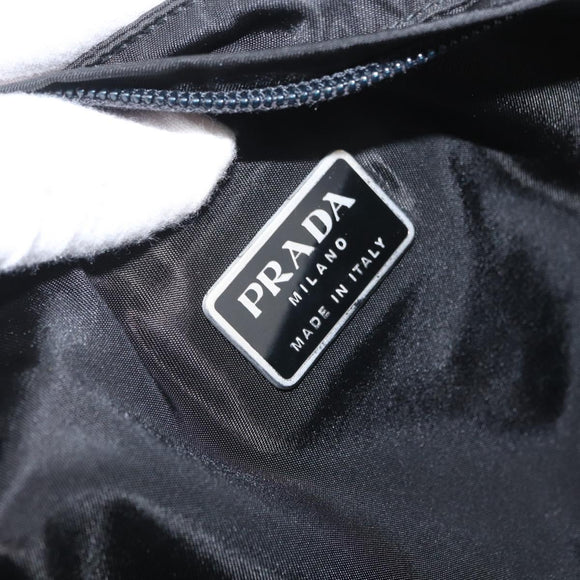 PRADA Body Bag Nylon Black Silver Auth 171799