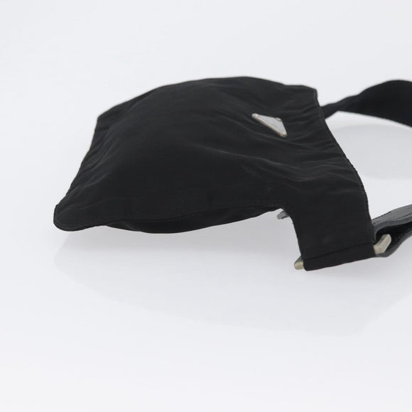 PRADA Body Bag Nylon Black Silver Auth 171799