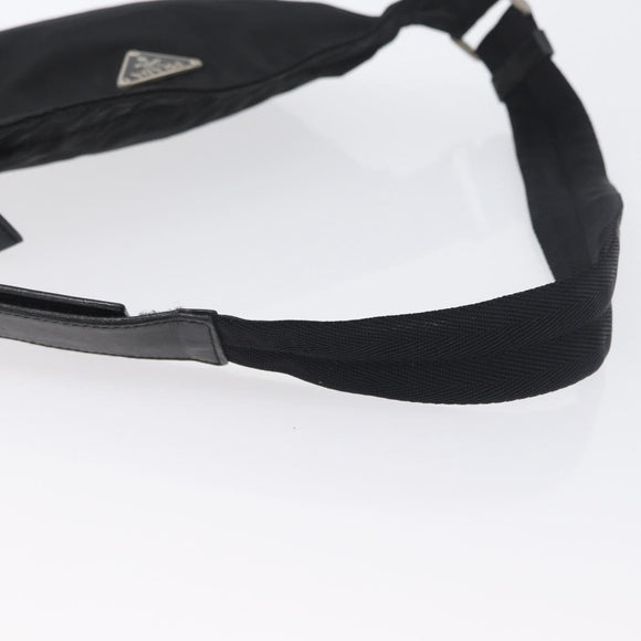 PRADA Body Bag Nylon Black Silver Auth 171799