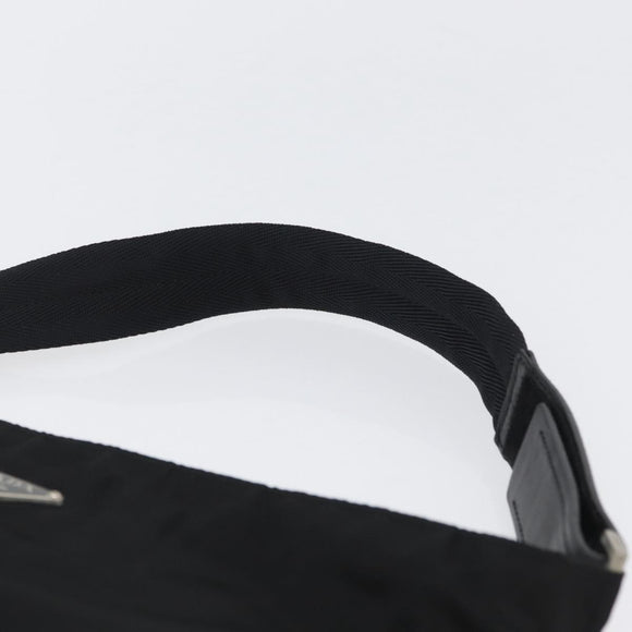 PRADA Body Bag Nylon Black Silver Auth 171799