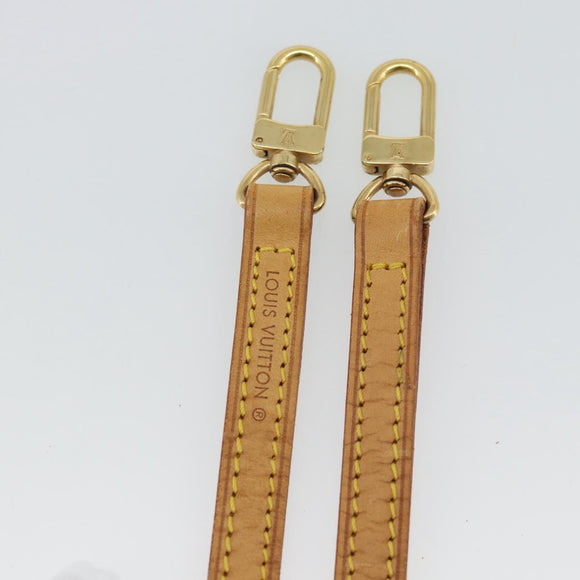 LOUIS VUITTON Shoulder Strap Leather 47.2"" Beige LV Auth 171809