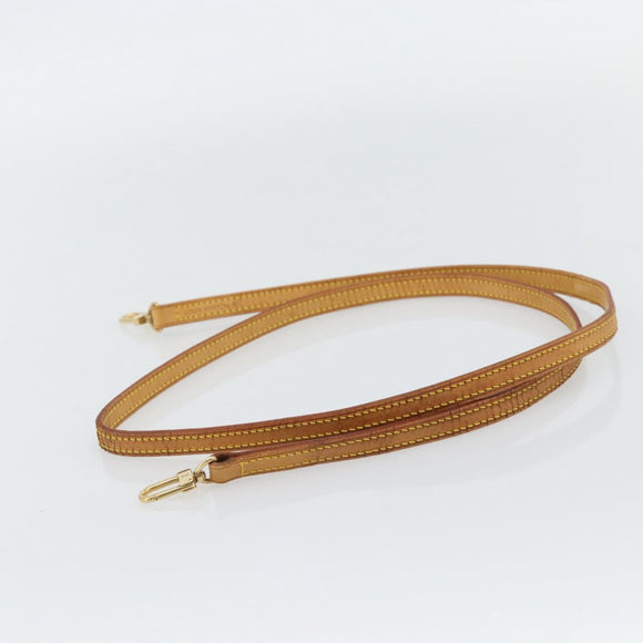 LOUIS VUITTON Shoulder Strap Leather 47.2"" Beige LV Auth 171809