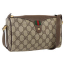 GUCCI GG Supreme Web Sherry Line Bag PVC Beige Gold 89 02 018 Auth 171814-1