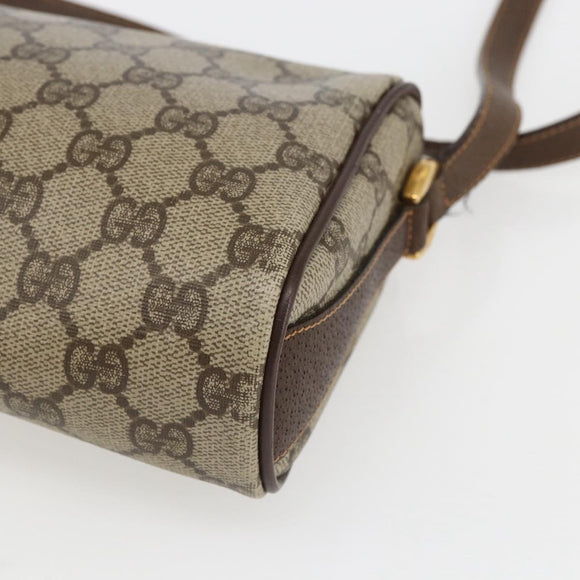 GUCCI GG Supreme Web Sherry Line Bag PVC Beige Gold 89 02 018 Auth 171814