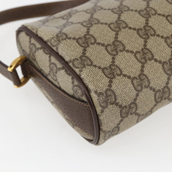 GUCCI GG Supreme Web Sherry Line Bag PVC Beige Gold 89 02 018 Auth 171814