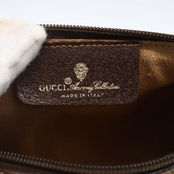 GUCCI GG Supreme Web Sherry Line Bag PVC Beige Gold 89 02 018 Auth 171814