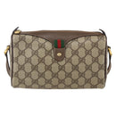GUCCI GG Supreme Web Sherry Line Bag PVC Beige Gold 89 02 018 Auth 171814-13