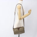 GUCCI GG Supreme Web Sherry Line Bag PVC Beige Gold 89 02 018 Auth 171814-21
