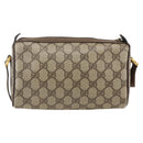 GUCCI GG Supreme Web Sherry Line Bag PVC Beige Gold 89 02 018 Auth 171814-2
