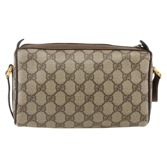 GUCCI GG Supreme Web Sherry Line Bag PVC Beige Gold 89 02 018 Auth 171814