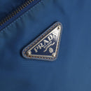 PRADA Boston Bag Nylon Blue Silver Auth 171818A-17