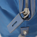 PRADA Boston Bag Nylon Blue Silver Auth 171818A-10