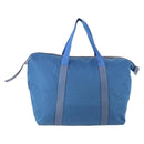 PRADA Boston Bag Nylon Blue Silver Auth 171818A-2