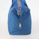 PRADA Boston Bag Nylon Blue Silver Auth 171818A-4
