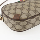 GUCCI GG Supreme Web Sherry Line Bag PVC Beige Gold 156 02 066 Auth 171823-11