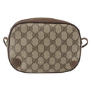 GUCCI GG Supreme Web Sherry Line Bag PVC Beige Gold 156 02 066 Auth 171823-3