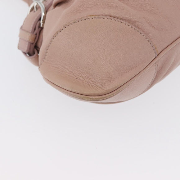 Salvatore Ferragamo Gancini Hand Bag Leather Pink Silver Auth 171824