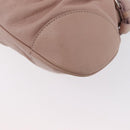 Salvatore Ferragamo Gancini Hand Bag Leather Pink Silver Auth 171824-14