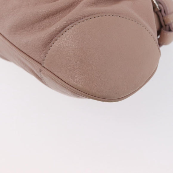 Salvatore Ferragamo Gancini Hand Bag Leather Pink Silver Auth 171824