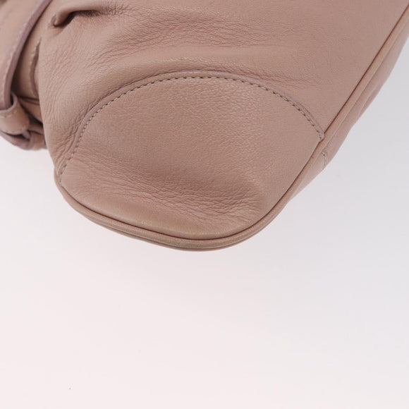 Salvatore Ferragamo Gancini Hand Bag Leather Pink Silver Auth 171824