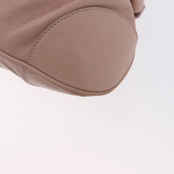 Salvatore Ferragamo Gancini Hand Bag Leather Pink Silver Auth 171824