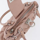 Salvatore Ferragamo Gancini Hand Bag Leather Pink Silver Auth 171824-10
