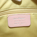 Salvatore Ferragamo Gancini Hand Bag Leather Pink Silver Auth 171824-12