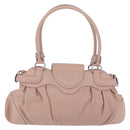 Salvatore Ferragamo Gancini Hand Bag Leather Pink Silver Auth 171824-2