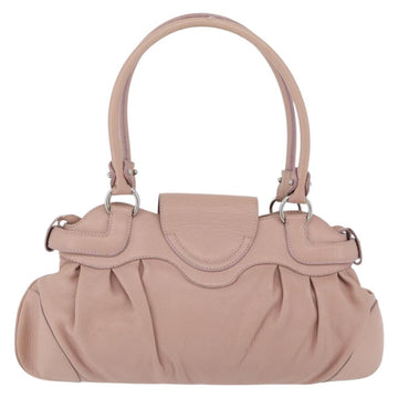 Salvatore Ferragamo Gancini Hand Bag Leather Pink Silver Auth 171824 - 0