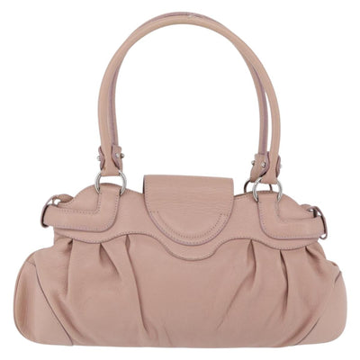 Salvatore Ferragamo Gancini Hand Bag Leather Pink Silver Auth 171824 - 0