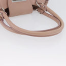 Salvatore Ferragamo Gancini Hand Bag Leather Pink Silver Auth 171824-7