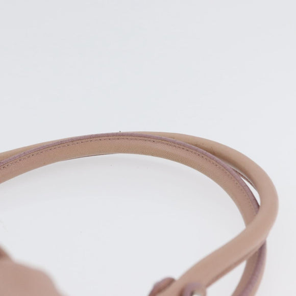 Salvatore Ferragamo Gancini Hand Bag Leather Pink Silver Auth 171824