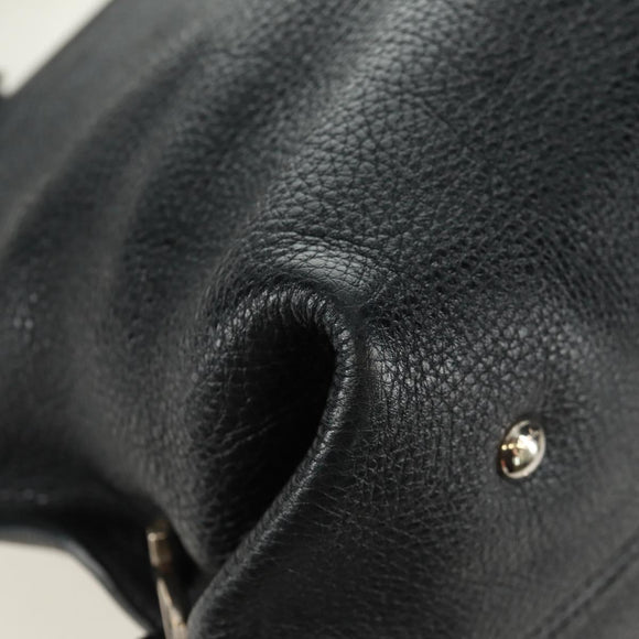 Salvatore Ferragamo Gancini Sofia Hand Bag Leather 2way Black Auth 171826A