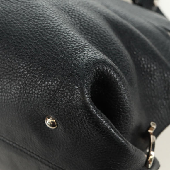 Salvatore Ferragamo Gancini Sofia Hand Bag Leather 2way Black Auth 171826A