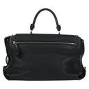 Salvatore Ferragamo Gancini Sofia Hand Bag Leather 2way Black Auth 171826A-3
