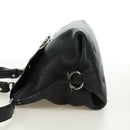 Salvatore Ferragamo Gancini Sofia Hand Bag Leather 2way Black Auth 171826A-4