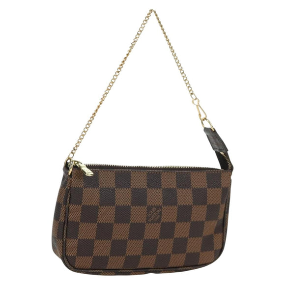 LOUIS VUITTON Damier Ebene Mini Pochette Accessoires Pouch N58009 Auth 171831V